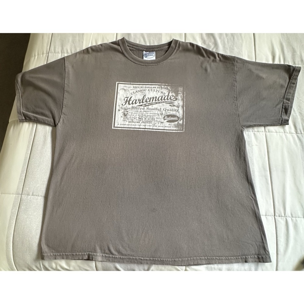HARLEMMADE VINTAGE T-SHIRT Men's  XXL Gray & White